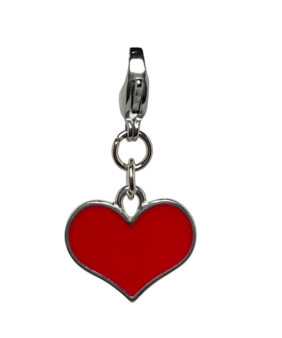 Red Heart Enamel Charm