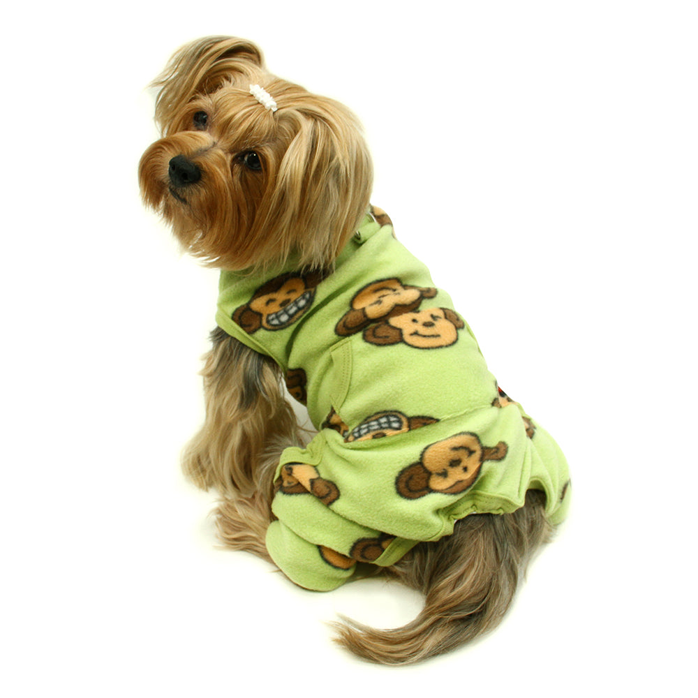 Silly Monkey Front Sleeveless Fleec Pajamas - Lime