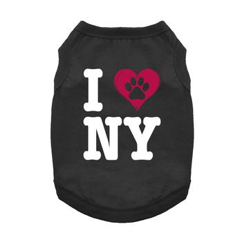 I Love New York Dog Shirt - Black
