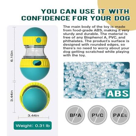 Dog Puzzle Toy, Adjustable Treat Dispensing Ball Food Dispenser Tough Slow Feeder Puppy Enrichment Training Toy Pet Interactive Chase Toys For Small Medium Large Dogs