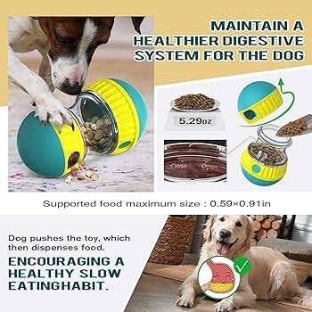 Dog Puzzle Toy, Adjustable Treat Dispensing Ball Food Dispenser Tough Slow Feeder Puppy Enrichment Training Toy Pet Interactive Chase Toys For Small Medium Large Dogs
