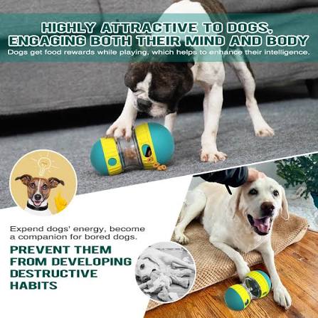 Dog Puzzle Toy, Adjustable Treat Dispensing Ball Food Dispenser Tough Slow Feeder Puppy Enrichment Training Toy Pet Interactive Chase Toys For Small Medium Large Dogs