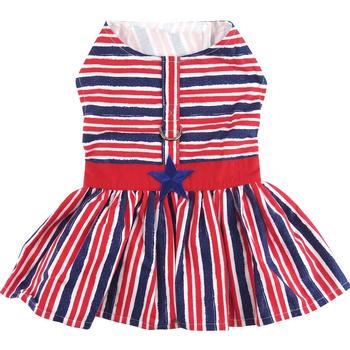Patriotic Dog Dress with Matching Leash